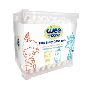 گوش پاک کن کودک وی کر مدل 100%پنبه محافظ دار Pure Cotton -جعبه 60عددی