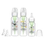 پک آغازین شیشه شیر سه عددی 250 میل و 120 میل آپشن پلاس آنتی کولیک طلقی طرح حیوانات دکتر براون - تصویر 6