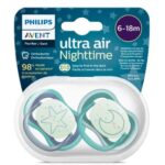 پستانک ارتودنسی شب‌تاب ۶ تا ۱۸ ماه دوتایی فیلیپس اونت PHILIPS AVENT