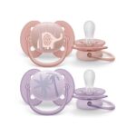 پستانک ارتودنسی ۰ تا ۶ ماه دوعددی Ultra Soft طرح فیل و نخل Avent - تصویر 2