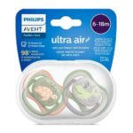 پستانک 6 تا 18 ماه طرح لاکپشت و وال ultra air فیلیپس اونت Philips Avent